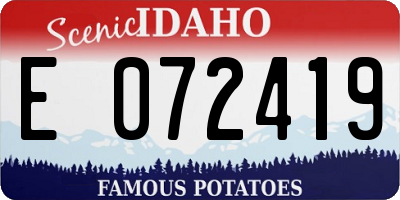ID license plate E072419