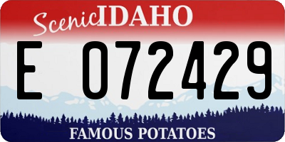 ID license plate E072429
