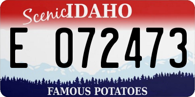 ID license plate E072473