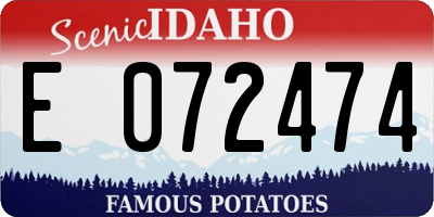 ID license plate E072474