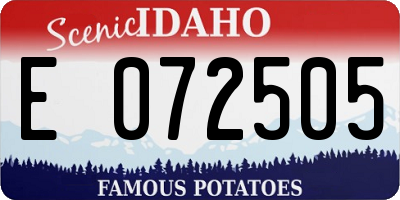 ID license plate E072505