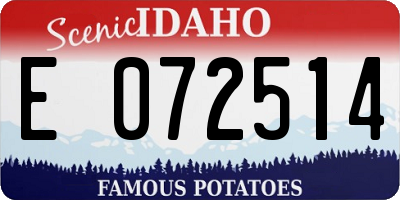 ID license plate E072514