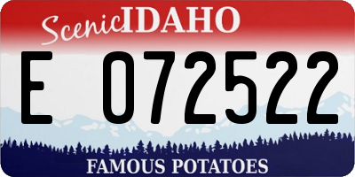 ID license plate E072522
