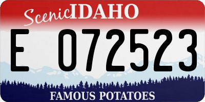 ID license plate E072523