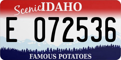ID license plate E072536