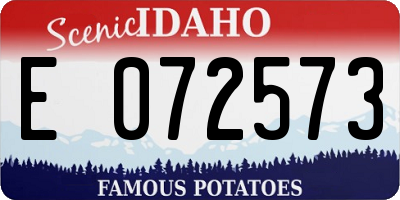 ID license plate E072573