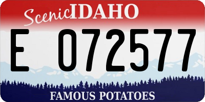 ID license plate E072577