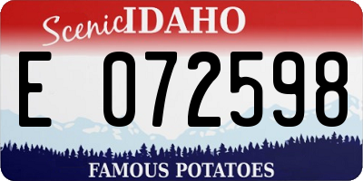 ID license plate E072598