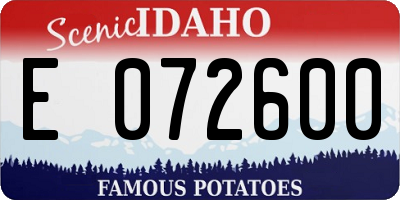 ID license plate E072600