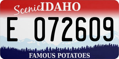 ID license plate E072609
