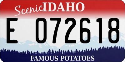 ID license plate E072618