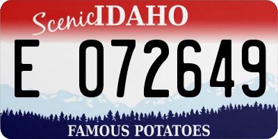 ID license plate E072649