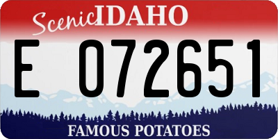 ID license plate E072651