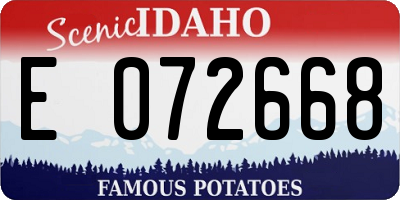 ID license plate E072668
