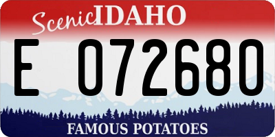 ID license plate E072680