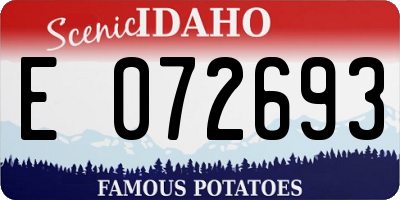 ID license plate E072693