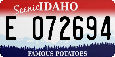 ID license plate E072694