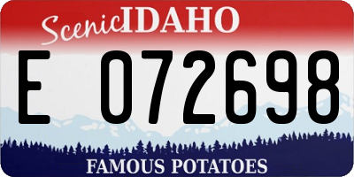 ID license plate E072698