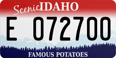 ID license plate E072700