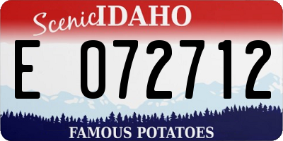 ID license plate E072712