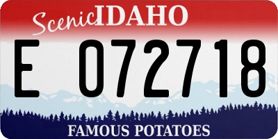 ID license plate E072718