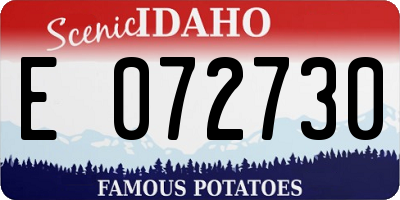 ID license plate E072730