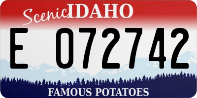 ID license plate E072742