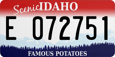 ID license plate E072751