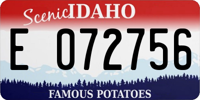 ID license plate E072756