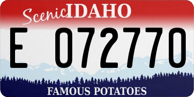 ID license plate E072770