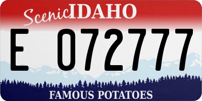 ID license plate E072777
