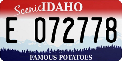 ID license plate E072778
