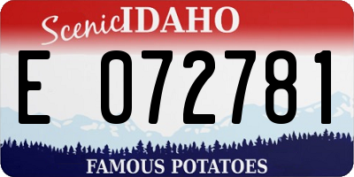 ID license plate E072781