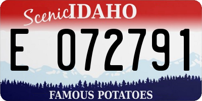 ID license plate E072791
