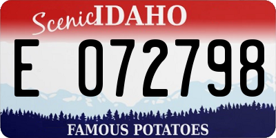 ID license plate E072798