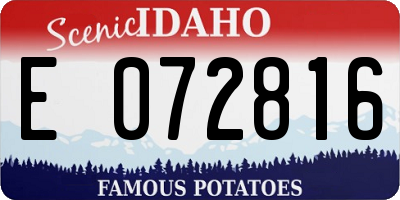 ID license plate E072816