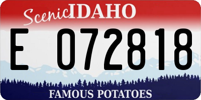 ID license plate E072818
