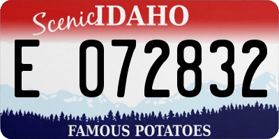ID license plate E072832