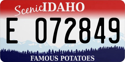 ID license plate E072849