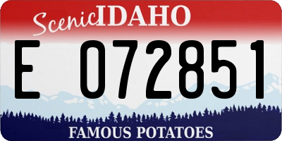 ID license plate E072851