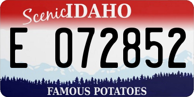 ID license plate E072852