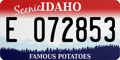 ID license plate E072853