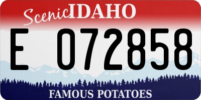 ID license plate E072858