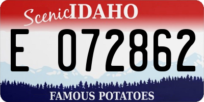 ID license plate E072862