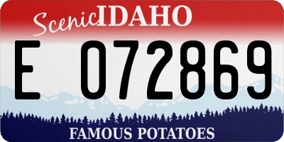 ID license plate E072869