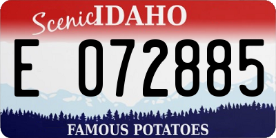ID license plate E072885