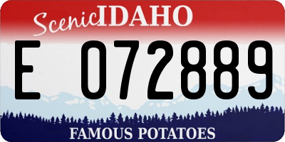 ID license plate E072889