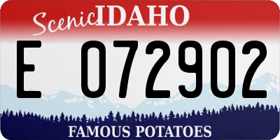 ID license plate E072902