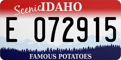 ID license plate E072915