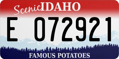 ID license plate E072921